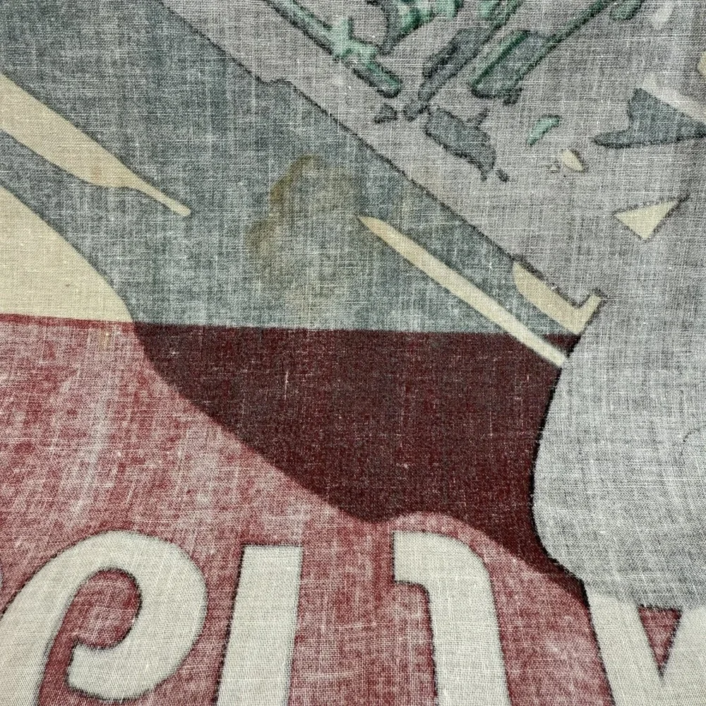 Vintage 1970s SARI‎ Fabrics Apron Le Mans 1929 Bentley Race PVC Oilcloth England